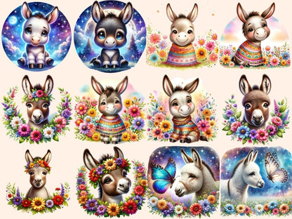 Donkeys Clipart Cute donkey art - Wonders Artist
