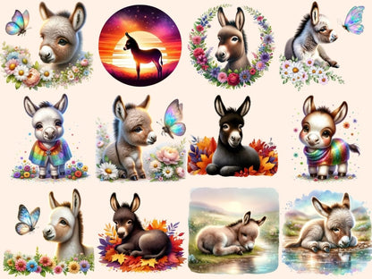 Donkeys Clipart Cute donkey art - Wonders Artist