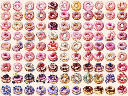Donuts Watercolor Clipart colorful donuts png - Wonders Artist