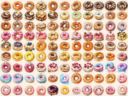 Donuts Watercolor Clipart colorful donuts png - Wonders Artist