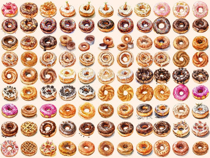 Donuts Watercolor Clipart colorful donuts png - Wonders Artist