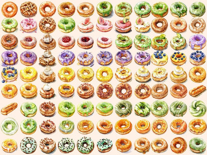 Donuts Watercolor Clipart colorful donuts png - Wonders Artist