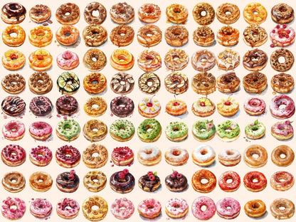 Donuts Watercolor Clipart colorful donuts png - Wonders Artist