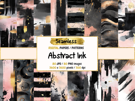 Abstract Ink Seamless Digital Paper