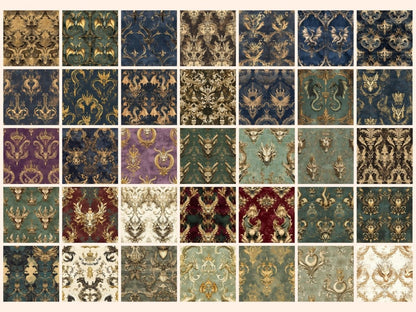 Draconian Royale Seamless Digital Paper Dark Fantasy Print - Wonders Artist