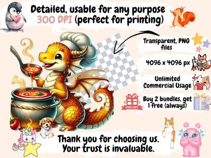 Dragon Chefs (P2) Clipart chef dragon art - Wonders Artist