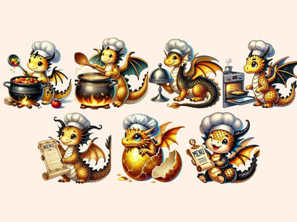 Dragon Chefs (P3) Clipart chef dragon art - Wonders Artist