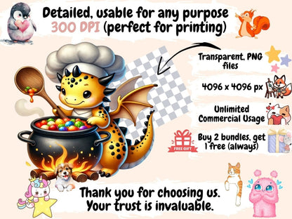 Dragon Chefs (P3) Clipart chef dragon art - Wonders Artist