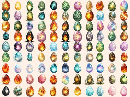 Dragon Eggs Watercolor Clipart Dragon Decor PNG - Wonders Artist