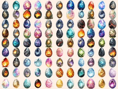 Dragon Eggs Watercolor Clipart Dragon Decor PNG - Wonders Artist