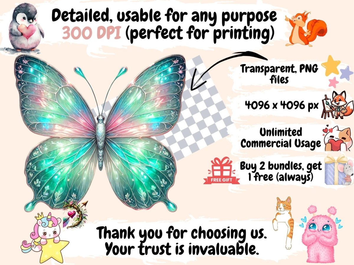 Dreamy Butterflies (P2) Clipart Butterfly Clipart - Wonders Artist