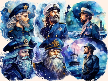 Dreamy Ships Watercolor Clipart baby room clipart - Wonders Artist