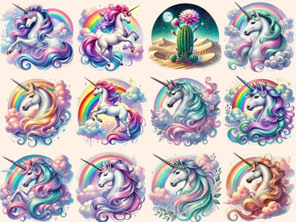 Dreamy Unicorns Clipart cute unicorn art - Wonders Artist
