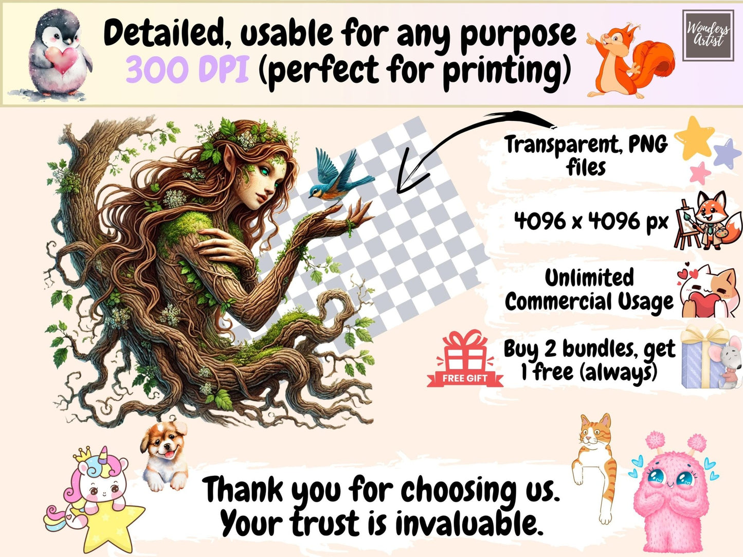 Dryads Clipart - High - Quality Instant Digital Download for Creative Projects