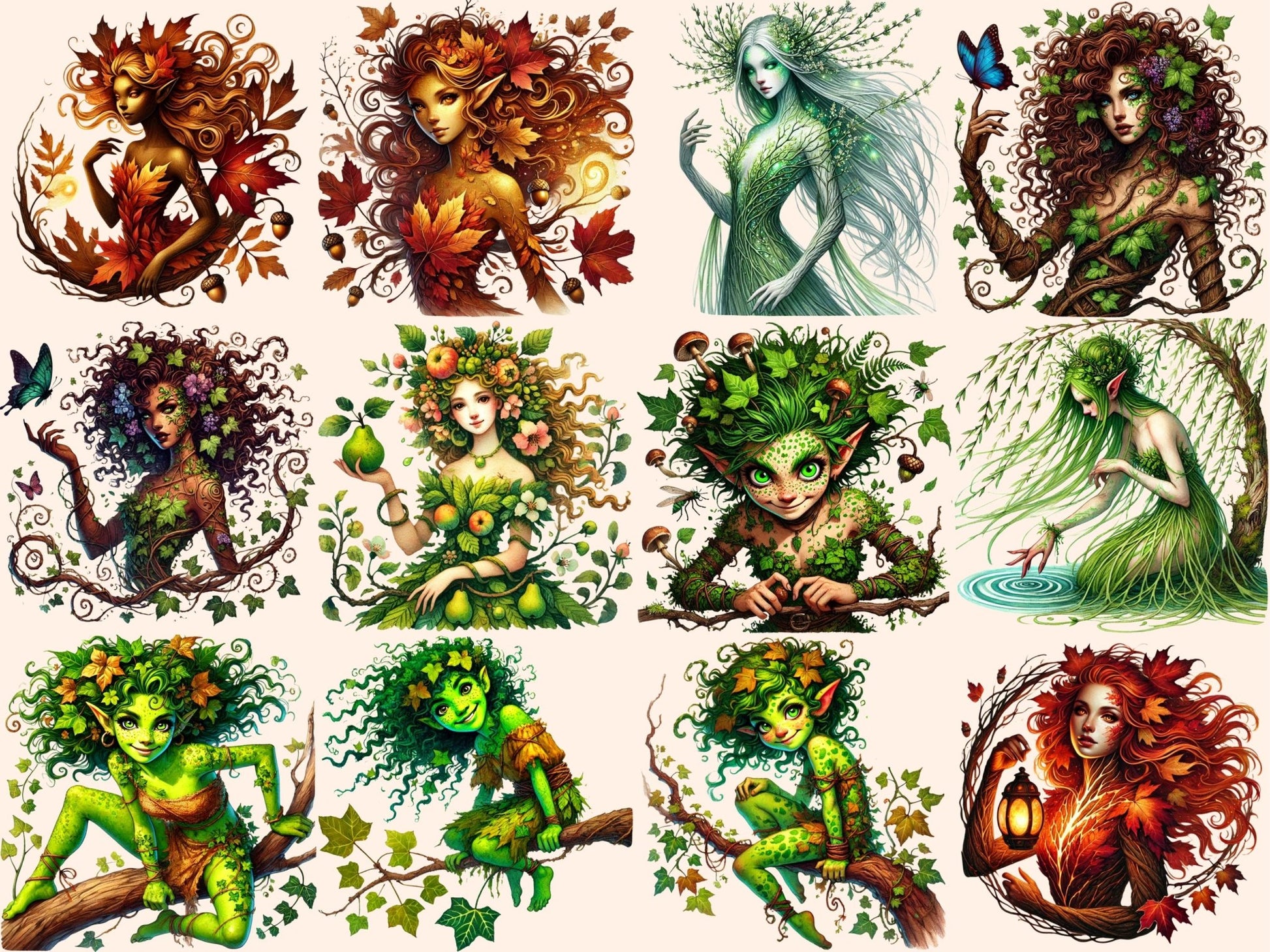 Dryads Clipart - High - Quality Instant Digital Download for Creative Projects