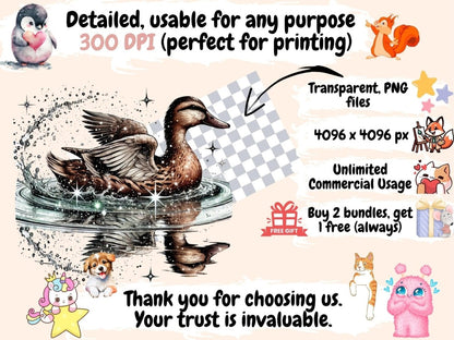 Ducks Clipart bird design - Wonders Artist