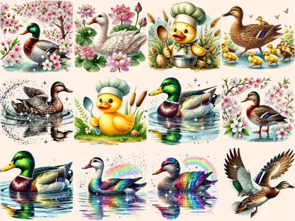 Ducks Clipart bird design - Wonders Artist