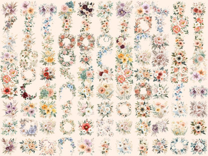 Dusty Flowers Watercolor Clipart - Wonders Artist