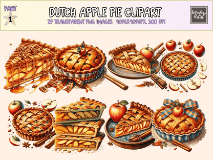 Dutch Apple Pie Clipart All Bundles Clipart Line Art - WondersArtist