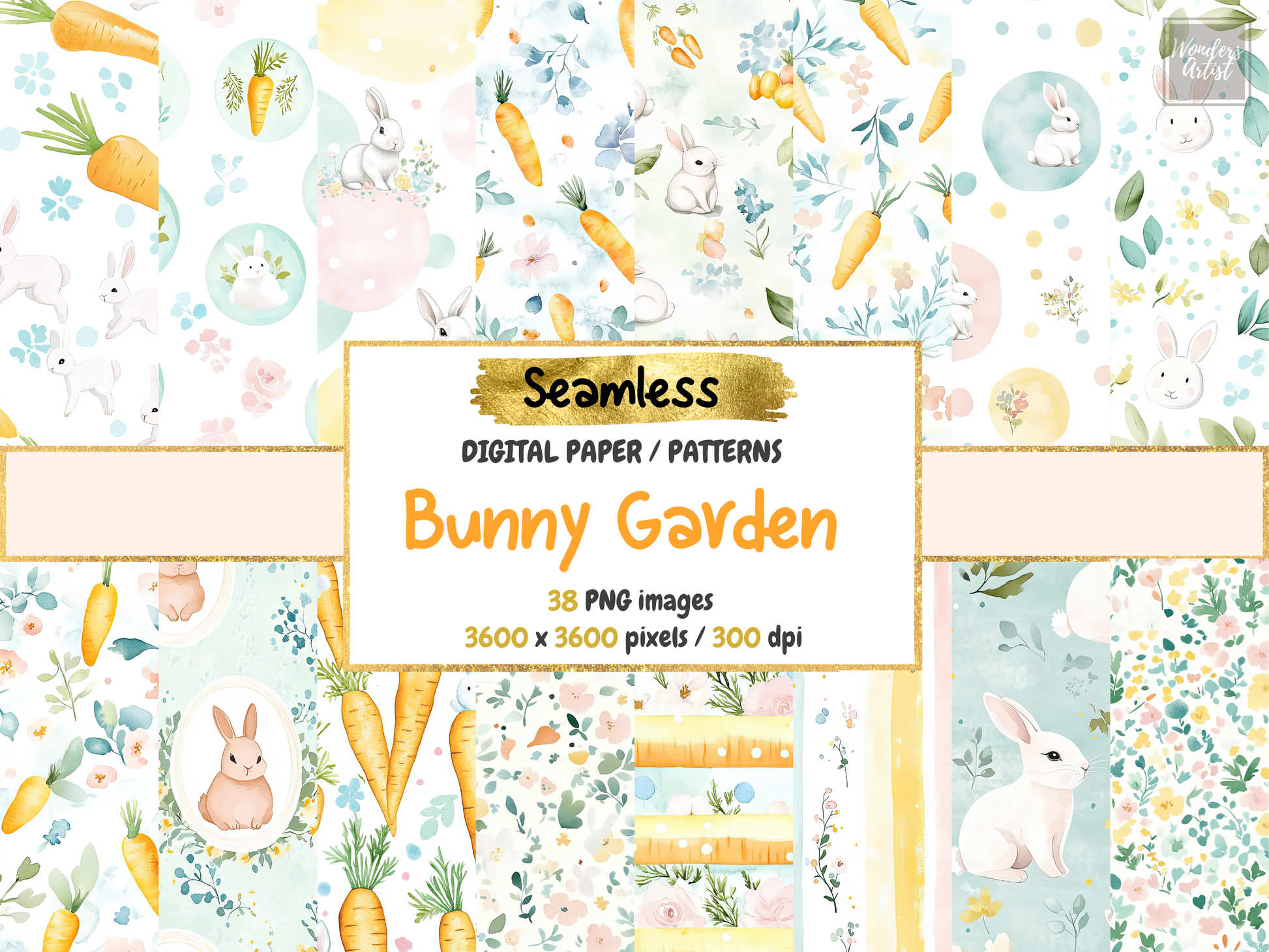Bunny Garden Digital Paper