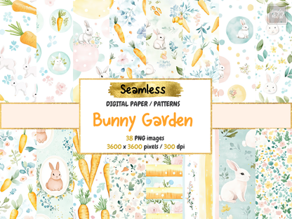 Bunny Garden Digital Paper