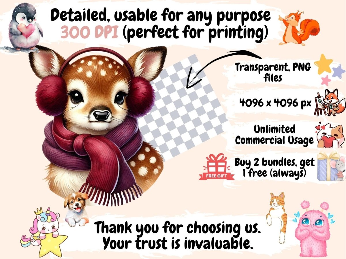 Earmuff Animals (P2) Clipart Animal Graphics - Wonders Artist