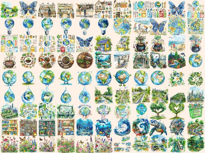 Earth Day Watercolor Clipart earth day awareness - Wonders Artist