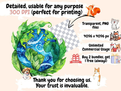 Earth Day Watercolor Clipart earth day awareness - Wonders Artist