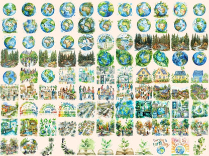 Earth Day Watercolor Clipart earth day awareness - Wonders Artist