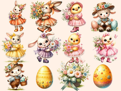 Easter Animals Clipart baby chick art - Wonders Artist