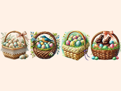 Easter Baskets (P2) Clipart bunny basket art - Wonders Artist