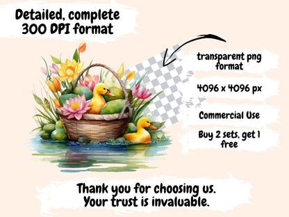 Easter Baskets Watercolor Clipart basket clipart - Wonders Artist