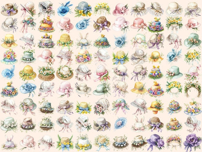 Easter Bonnets Watercolor Clipart Bonnet Clipart - Wonders Artist