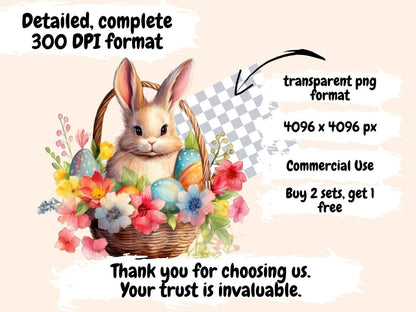 Easter Bunnies Watercolor Clipart bunny clipart - Wonders Artist