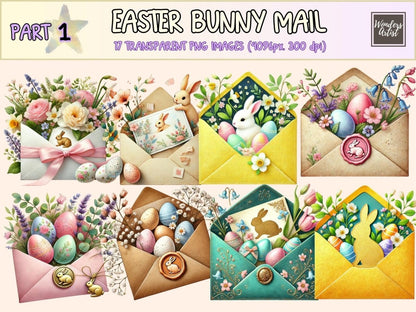 Easter Bunny Mail Clipart bunny letter png - Wonders Artist