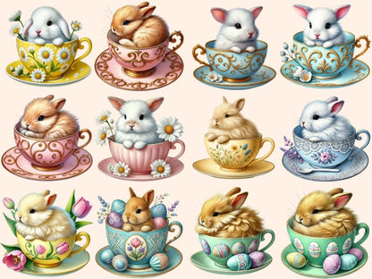 Easter Bunny Teacups Clipart baby bunny png - Wonders Artist