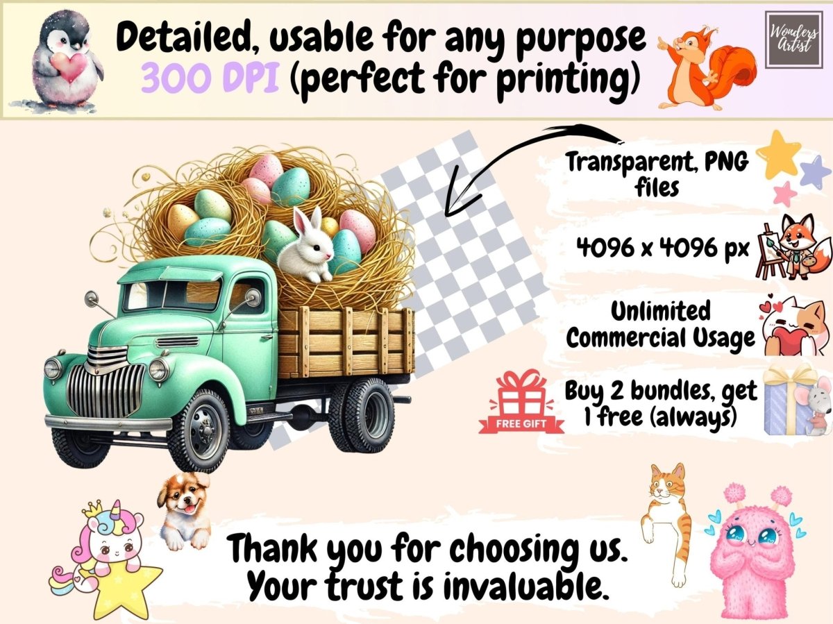 Easter Bunny Trucks Clipart bunny clipart - Wonders Artist