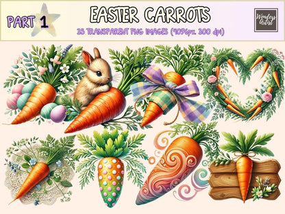 Easter Carrots Clipart bunny food clipart - Wonders Artist