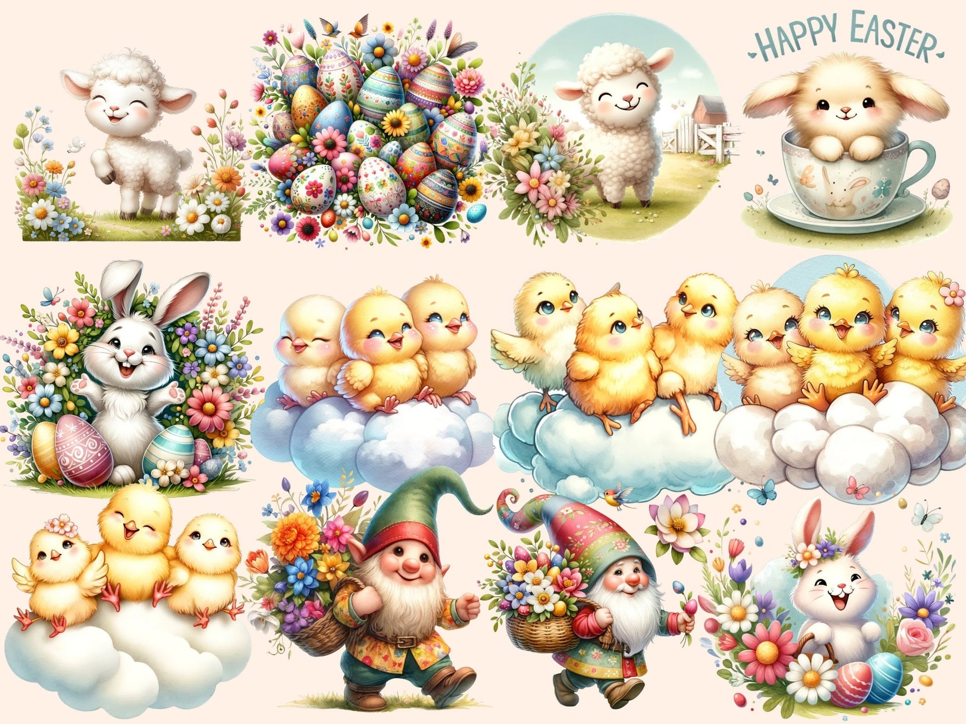 Easter Clipart - High - Quality Instant Digital Download for Creative Projects