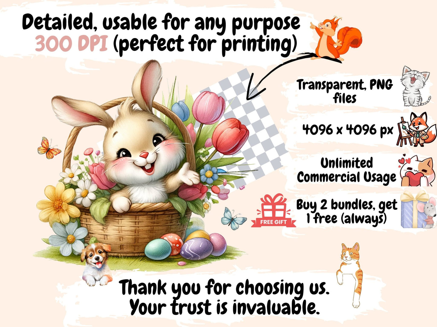 Easter Clipart - High - Quality Instant Digital Download for Creative Projects