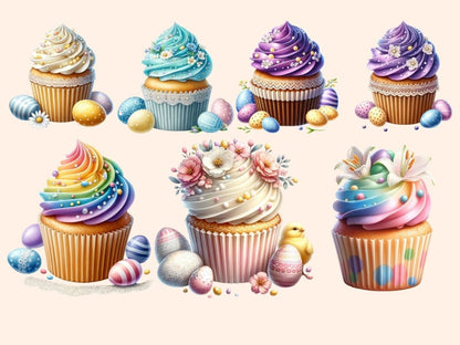 Easter Cupcakes Clipart bunny cupcake art - Wonders Artist