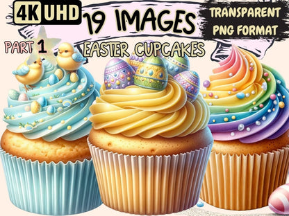 Easter Cupcakes Clipart bunny cupcake art - Wonders Artist