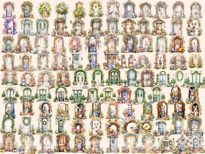 Easter Doors Watercolor Clipart door clipart - Wonders Artist