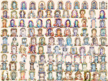 Easter Doors Watercolor Clipart door clipart - Wonders Artist