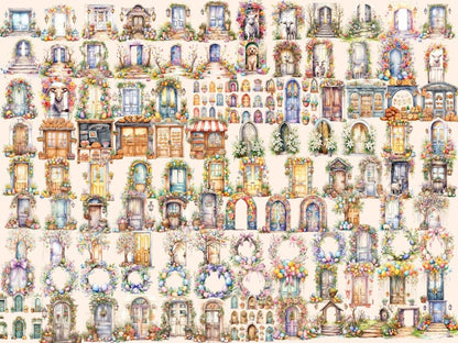 Easter Doors Watercolor Clipart door clipart - Wonders Artist