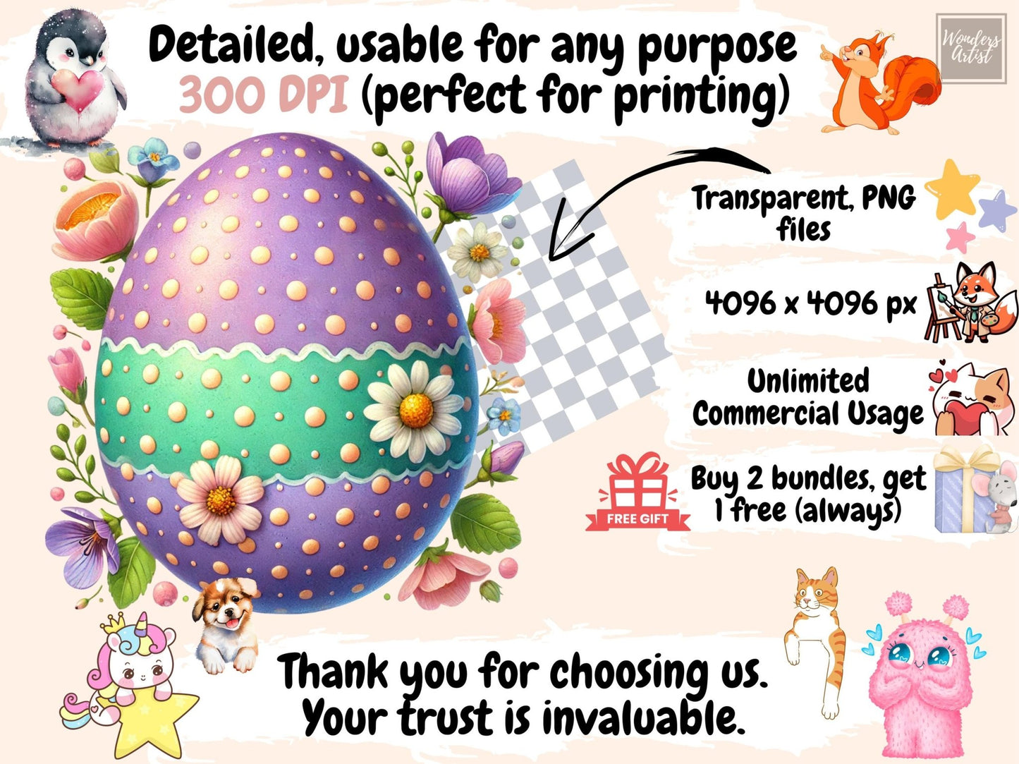 Easter Eggs (P1) Clipart - High - Quality Instant Digital Download for Creative Projects