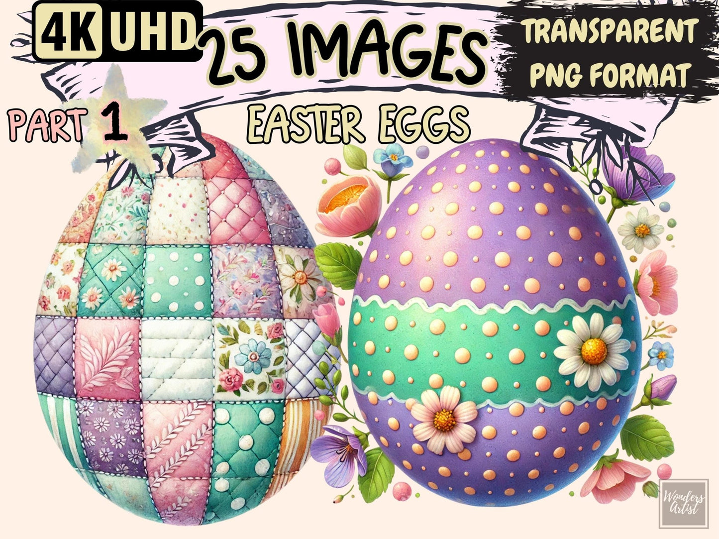 Easter Eggs (P1) Clipart - High - Quality Instant Digital Download for Creative Projects