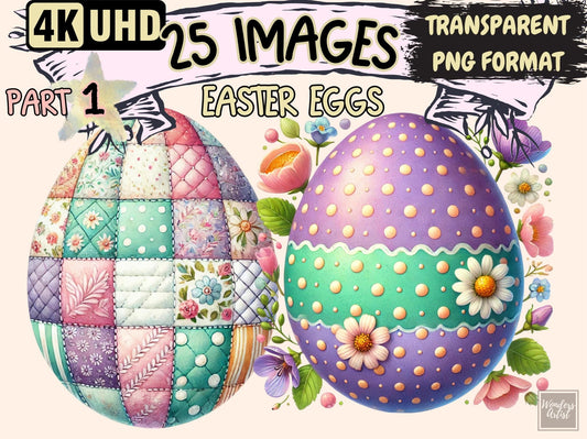 Easter Eggs (P1) Clipart - High - Quality Instant Digital Download for Creative Projects