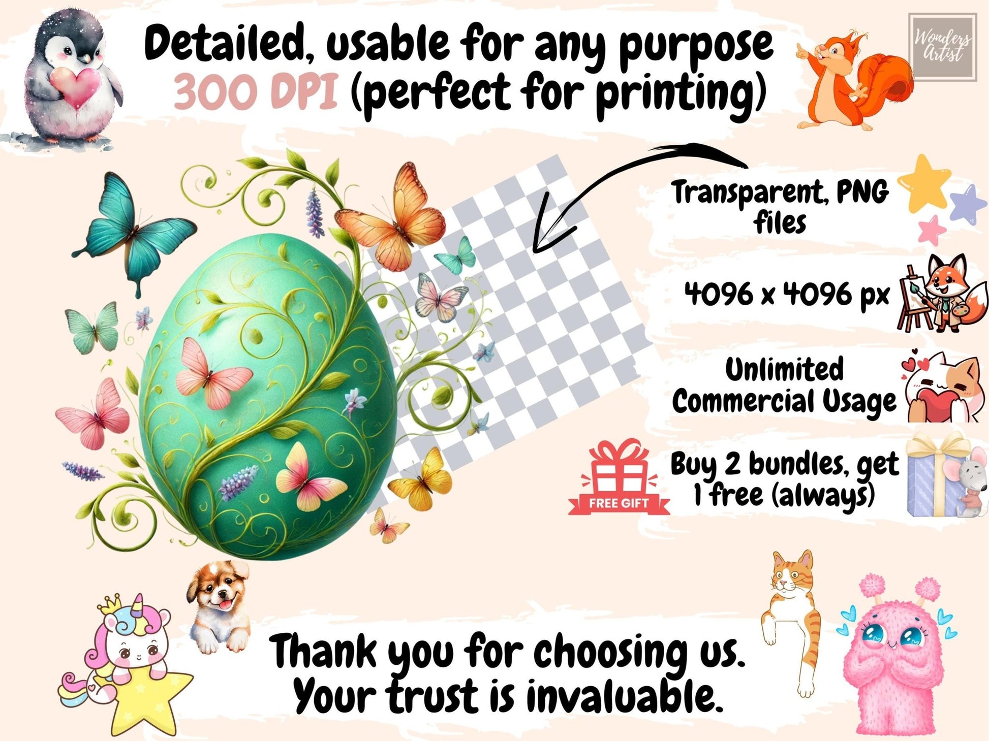 Easter Eggs (P3) Clipart - High - Quality Instant Digital Download for Creative Projects