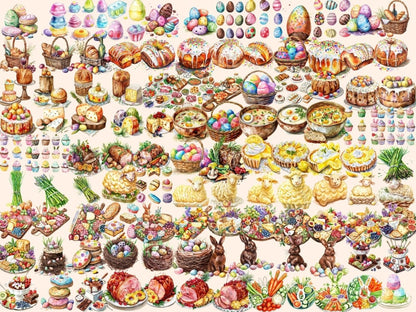 Easter Food Watercolor Clipart easter clipart - Wonders Artist